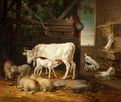Innenansicht eines Stalls, 1810 von James Ward